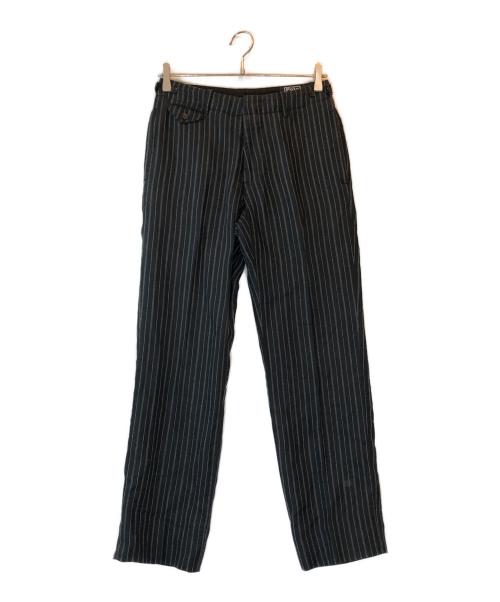POLO RALPH LAUREN（ポロ・ラルフローレン）POLO RALPH LAUREN (ポロ・ラルフローレン) リネンストライプスラックス ブラック サイズ:28/30の古着・服飾アイテム