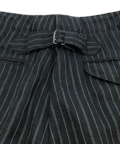 POLO RALPH LAUREN（ポロ・ラルフローレン）POLO RALPH LAUREN (ポロ・ラルフローレン) リネンストライプスラックス ブラック サイズ:28/30の古着・服飾アイテム