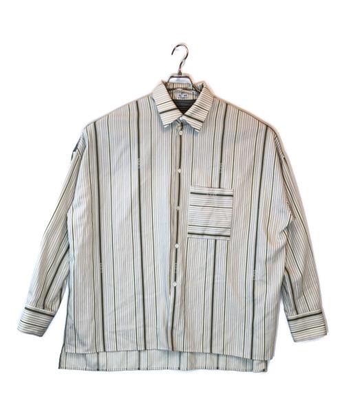 LOEWE（ロエベ）LOEWE (ロエベ) ウールジャガード オーバーサイズ長袖シャツ アイボリー サイズ:40の古着・服飾アイテム