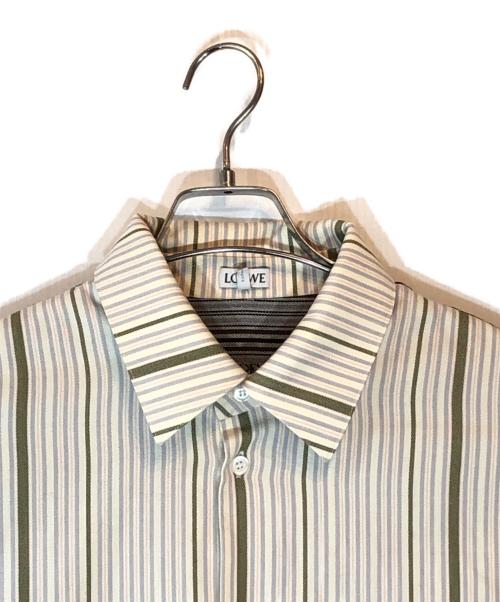 LOEWE（ロエベ）LOEWE (ロエベ) ウールジャガード オーバーサイズ長袖シャツ アイボリー サイズ:40の古着・服飾アイテム