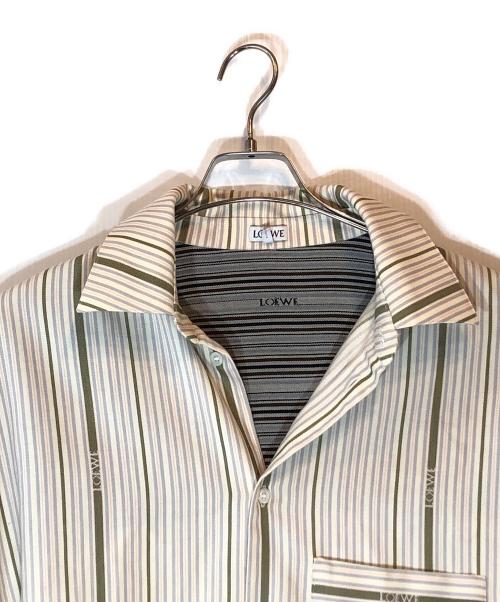 LOEWE（ロエベ）LOEWE (ロエベ) ウールジャガード オーバーサイズ長袖シャツ アイボリー サイズ:40の古着・服飾アイテム