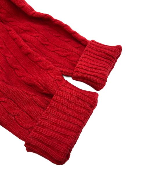 RAF SIMONS（ラフシモンズ）RAF SIMONS (ラフシモンズ) 19AW PRINTED ARAN KNIT SWEATER レッド サイズ:Mの古着・服飾アイテム