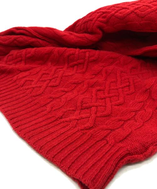 RAF SIMONS（ラフシモンズ）RAF SIMONS (ラフシモンズ) 19AW PRINTED ARAN KNIT SWEATER レッド サイズ:Mの古着・服飾アイテム