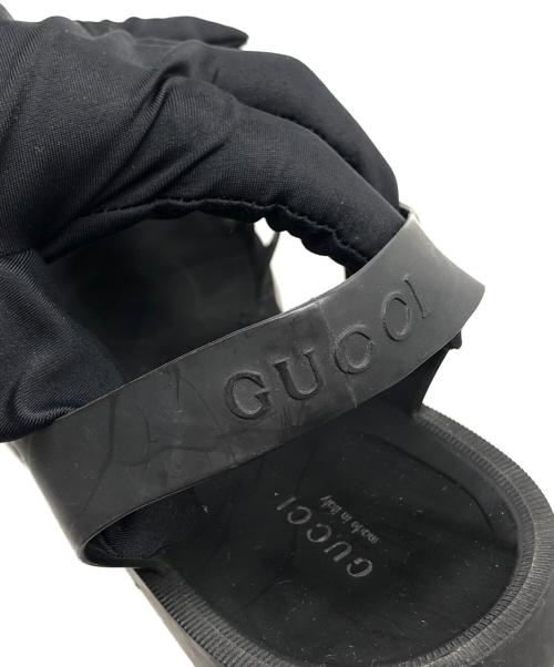 GUCCI（グッチ）GUCCI (グッチ) GGタイガーバックルラバーサンダル ブラック サイズ:8の古着・服飾アイテム