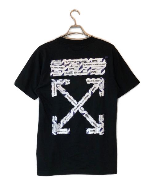 OFFWHITE（オフホワイト）OFFWHITE (オフホワイト) Slim Fit Airport Tape Print T-Shirt ブラック サイズ:Sの古着・服飾アイテム