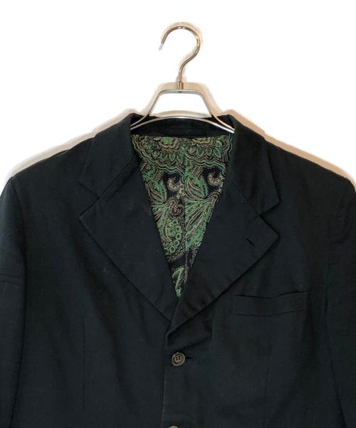 COMME des GARCONS HOMME（コムデギャルソン オム）COMME des GARCONS HOMME (コムデギャルソン オム) 裏地ペイズリーメッシュ3Bジャケット ブラック サイズ:Mの古着・服飾アイテム