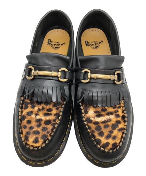 Dr.Martens（ドクターマーチン）Dr.Martens (ドクターマーチン) ADRIAN SNAFFLE レオパードローファー ブラック サイズ:UK8の古着・服飾アイテム