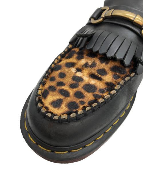 Dr.Martens（ドクターマーチン）Dr.Martens (ドクターマーチン) ADRIAN SNAFFLE レオパードローファー ブラック サイズ:UK8の古着・服飾アイテム