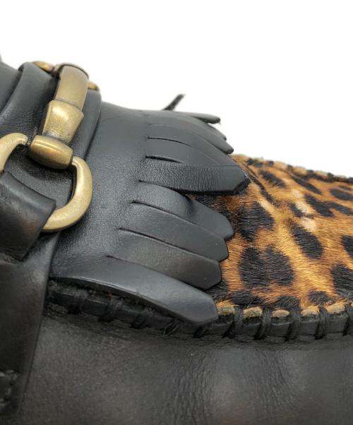 Dr.Martens（ドクターマーチン）Dr.Martens (ドクターマーチン) ADRIAN SNAFFLE レオパードローファー ブラック サイズ:UK8の古着・服飾アイテム