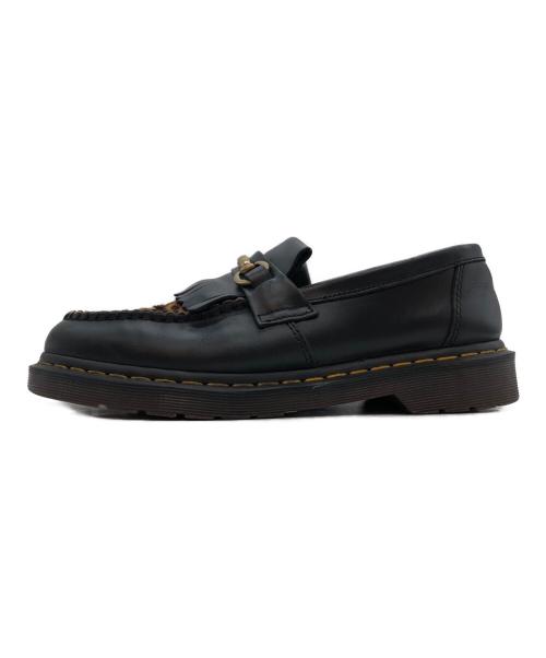 Dr.Martens（ドクターマーチン）Dr.Martens (ドクターマーチン) ADRIAN SNAFFLE レオパードローファー ブラック サイズ:UK8の古着・服飾アイテム