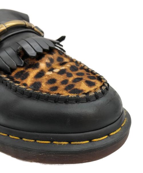 Dr.Martens（ドクターマーチン）Dr.Martens (ドクターマーチン) ADRIAN SNAFFLE レオパードローファー ブラック サイズ:UK8の古着・服飾アイテム