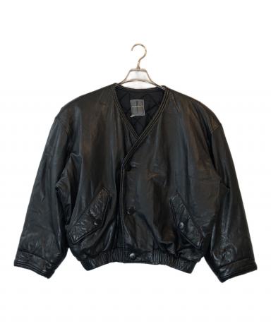 中古・古着通販】ISSEY MIYAKE (イッセイミヤケ) ノーカラーレザー