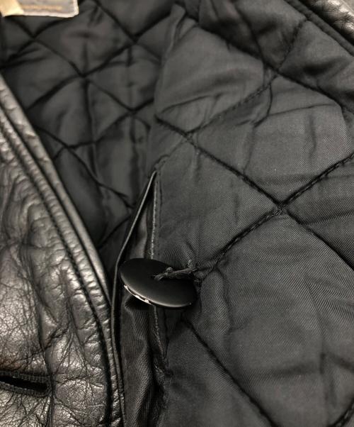 ISSEY MIYAKE（イッセイミヤケ）ISSEY MIYAKE (イッセイミヤケ) ノーカラーレザージャケット ブラック サイズ:9の古着・服飾アイテム