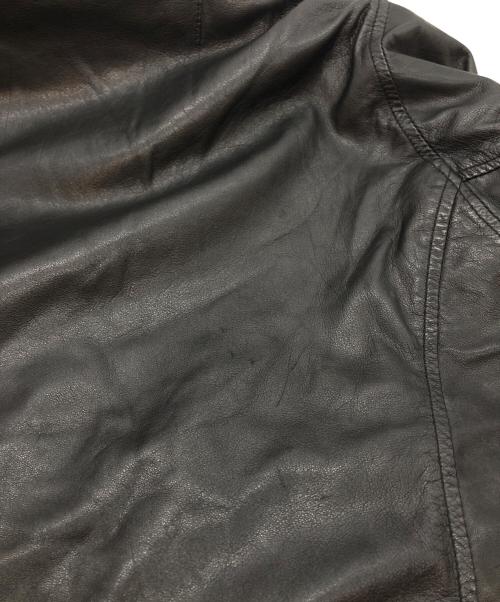 ISSEY MIYAKE（イッセイミヤケ）ISSEY MIYAKE (イッセイミヤケ) ノーカラーレザージャケット ブラック サイズ:9の古着・服飾アイテム