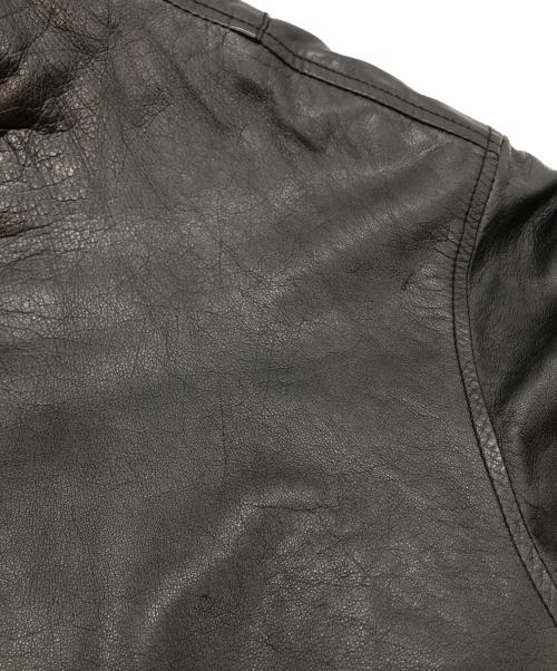 ISSEY MIYAKE（イッセイミヤケ）ISSEY MIYAKE (イッセイミヤケ) ノーカラーレザージャケット ブラック サイズ:9の古着・服飾アイテム