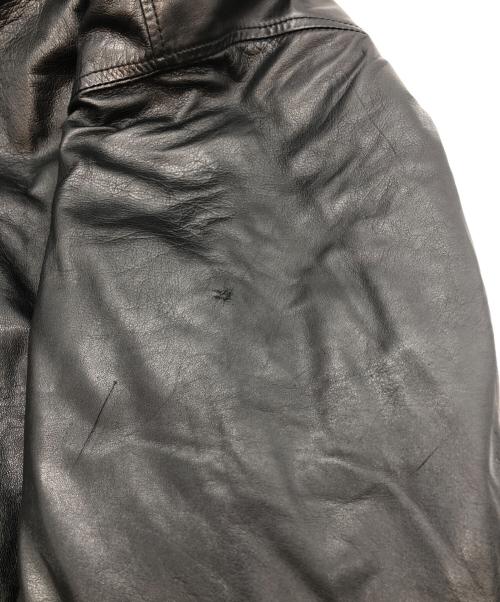 ISSEY MIYAKE（イッセイミヤケ）ISSEY MIYAKE (イッセイミヤケ) ノーカラーレザージャケット ブラック サイズ:9の古着・服飾アイテム