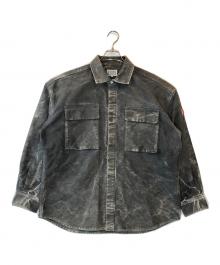 C.E cavempt（シーイー キャベンプト）の古着「ULT BLEACHED DENIM BIG SHIRT」｜グレー