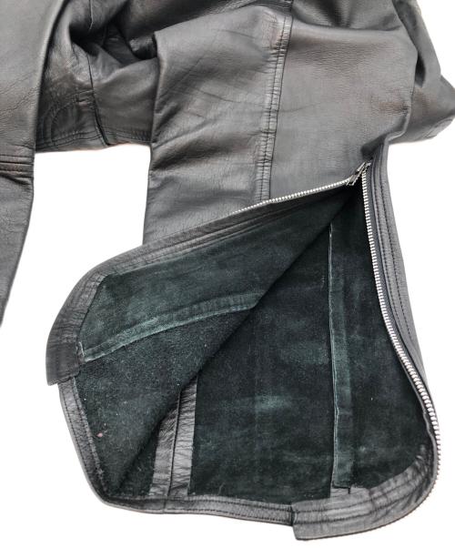 YOSHIYUKI KONISHI（ヨシユキコニシ）YOSHIYUKI KONISHI (ヨシユキコニシ) サイドジップレザーパンツ ブラック サイズ:LARGEの古着・服飾アイテム