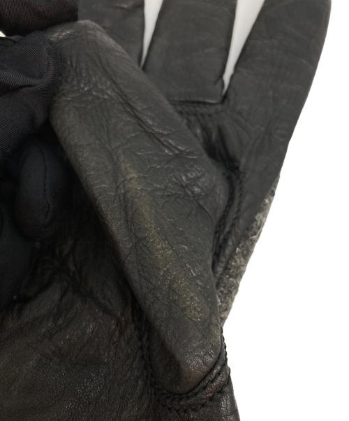 COMME des GARCONS HOMME（コムデギャルソン オム）COMME des GARCONS HOMME (コムデギャルソン オム) ウールレザー切替グローブ グレー×ブラックの古着・服飾アイテム