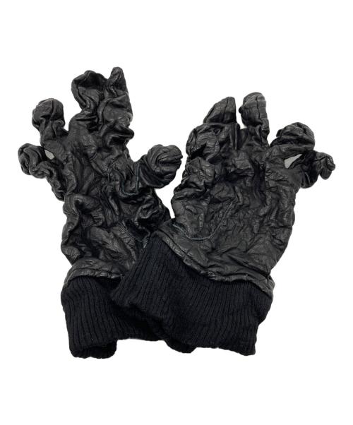 ISSEY MIYAKE MEN（イッセイミヤケメン）ISSEY MIYAKE MEN (イッセイミヤケメン) 皺加工 レザーグローブ archive ブラック サイズ:下記参照の古着・服飾アイテム