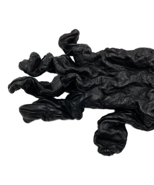 ISSEY MIYAKE MEN（イッセイミヤケメン）ISSEY MIYAKE MEN (イッセイミヤケメン) 皺加工 レザーグローブ archive ブラック サイズ:下記参照の古着・服飾アイテム