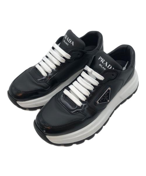 PRADA（プラダ）PRADA (プラダ) Prax 01 レザー スニーカー ブラック サイズ:36の古着・服飾アイテム