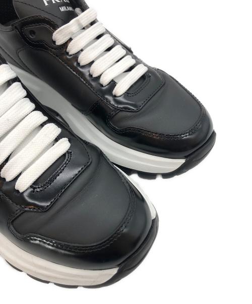 PRADA（プラダ）PRADA (プラダ) Prax 01 レザー スニーカー ブラック サイズ:36の古着・服飾アイテム