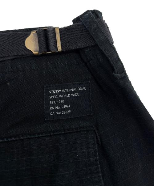 stussy（ステューシー）stussy (ステューシー) カーゴハーフパンツ ブラック サイズ:32の古着・服飾アイテム