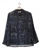 OLD JOE & Co.オールドジョー）の古着「ORIGINAL PRINTED OPEN COLLAR SHIRTS」｜ネイビー