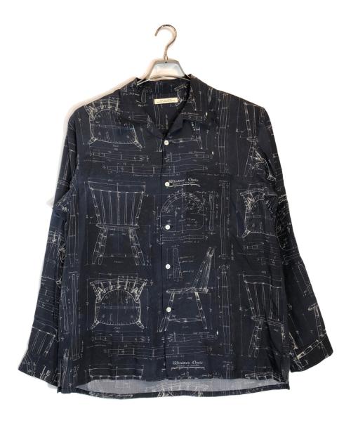 OLD JOE & Co.（オールドジョー）OLD JOE & Co. (オールドジョー) ORIGINAL PRINTED OPEN COLLAR SHIRTS ネイビー サイズ:16 1/2の古着・服飾アイテム