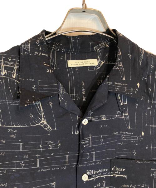 OLD JOE & Co.（オールドジョー）OLD JOE & Co. (オールドジョー) ORIGINAL PRINTED OPEN COLLAR SHIRTS ネイビー サイズ:16 1/2の古着・服飾アイテム