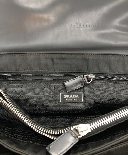 PRADA（プラダ）PRADA (プラダ) レザーナイロン切替ブリーフケース ブラックの古着・服飾アイテム