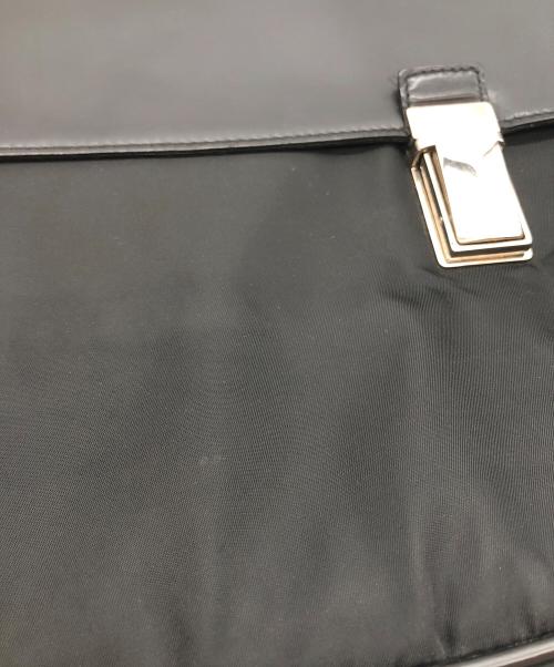 PRADA（プラダ）PRADA (プラダ) レザーナイロン切替ブリーフケース ブラックの古着・服飾アイテム