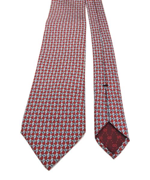 GUCCI（グッチ）GUCCI (グッチ) 総柄ネクタイ レッド サイズ:148×8㎝の古着・服飾アイテム