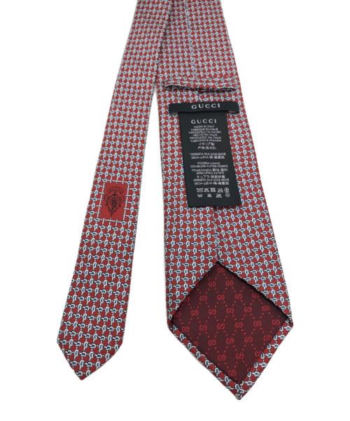 GUCCI（グッチ）GUCCI (グッチ) 総柄ネクタイ レッド サイズ:148×8㎝の古着・服飾アイテム