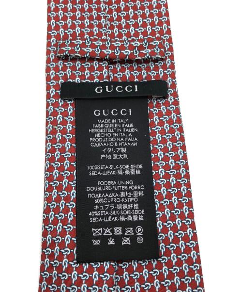 GUCCI（グッチ）GUCCI (グッチ) 総柄ネクタイ レッド サイズ:148×8㎝の古着・服飾アイテム