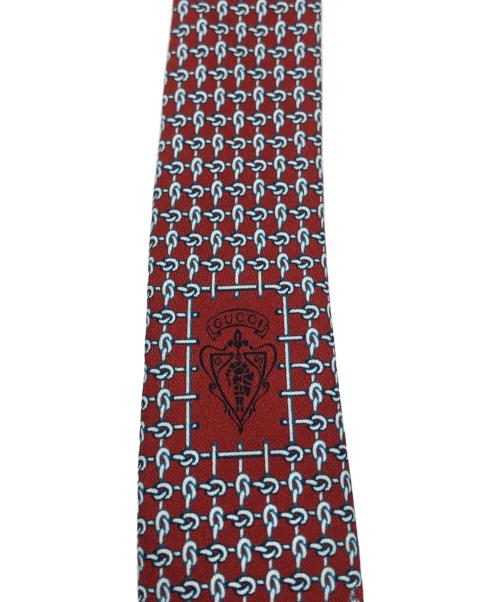 GUCCI（グッチ）GUCCI (グッチ) 総柄ネクタイ レッド サイズ:148×8㎝の古着・服飾アイテム