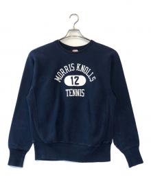Champion REVERSE WEAVE（チャンピオン リバース ウィーブ）の古着「３段プリントスウェット」｜ネイビー
