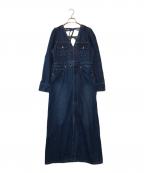Ameriアメリ）の古着「ADORABLE BACK RIBBON DENIM DRESS」｜インディゴ