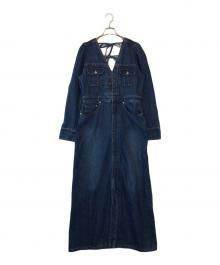 Ameri（アメリ）の古着「ADORABLE BACK RIBBON DENIM DRESS」｜インディゴ