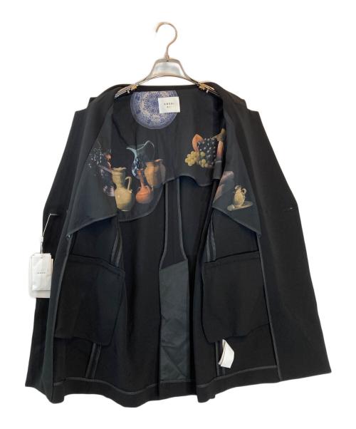 Ameri（アメリ）AMERI (アメリ) NOTCH PRINT LINING JACKET ブラック サイズ:Sの古着・服飾アイテム