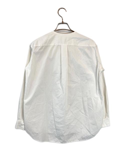 DRAWER（ドゥロワー）Drawer (ドゥロワー) フロントフリルクルーネックシャツ ホワイト サイズ:36の古着・服飾アイテム