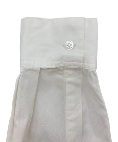 DRAWER（ドゥロワー）Drawer (ドゥロワー) フロントフリルクルーネックシャツ ホワイト サイズ:36の古着・服飾アイテム