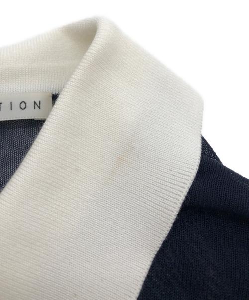 ESTNATION（エストネーション）ESTNATION (エストネーション) 衿付きヨークシアーニット ネイビー サイズ:Fの古着・服飾アイテム
