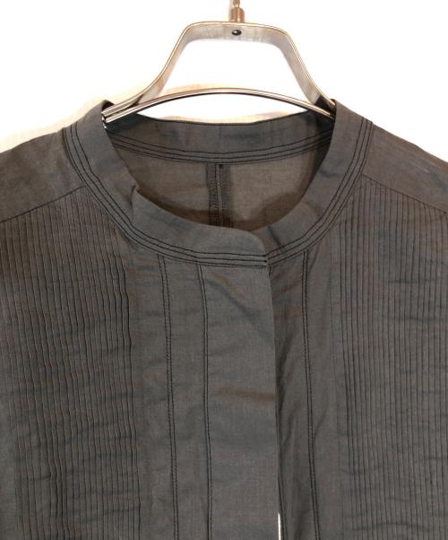 wagona（ワゴナ）wagona (ワゴナ) インドコットンボイルハンドタック半袖オーバーブラウス グレー サイズ:Mの古着・服飾アイテム