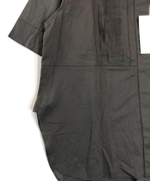 wagona（ワゴナ）wagona (ワゴナ) インドコットンボイルハンドタック半袖オーバーブラウス グレー サイズ:Mの古着・服飾アイテム