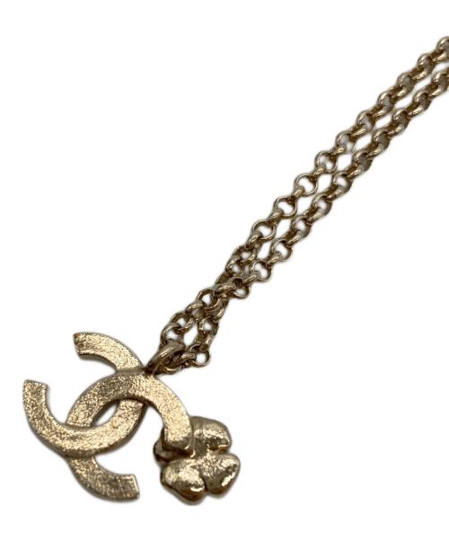 CHANEL（シャネル）CHANEL (シャネル) ココマークラインストーンネックレス ゴールド×ブラックの古着・服飾アイテム