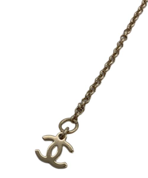 CHANEL（シャネル）CHANEL (シャネル) ココマークラインストーンネックレス ゴールド×ブラックの古着・服飾アイテム