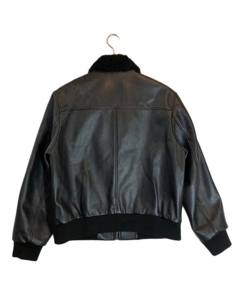COACH（コーチ）COACH (コーチ) レザー フライト ジャケット・シアリング カラー ブラック サイズ:Mの古着・服飾アイテム