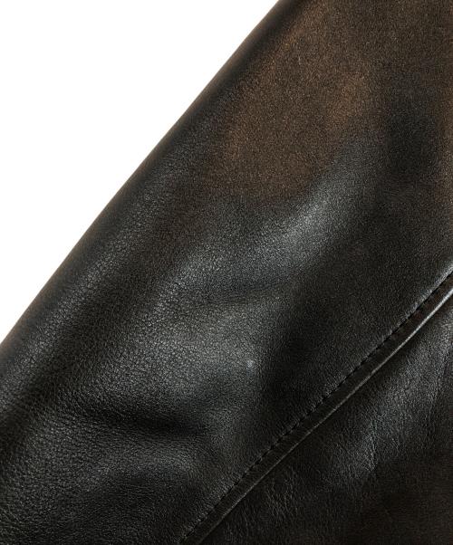 COACH（コーチ）COACH (コーチ) レザー フライト ジャケット・シアリング カラー ブラック サイズ:Mの古着・服飾アイテム